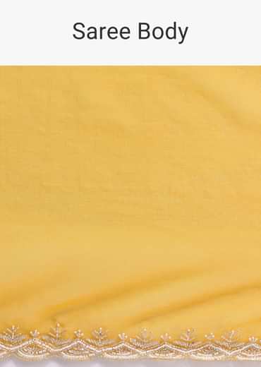 Orange Embroidered Organza Saree With Unstitched Blouse