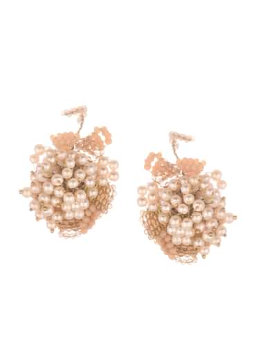 Orange Handcrafted Stud Earrings Earring In Mix Metal