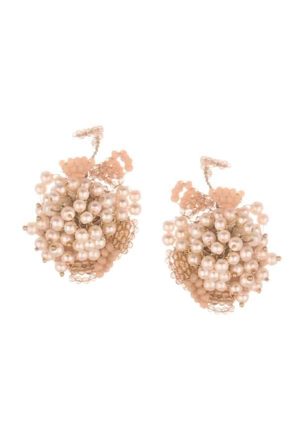 Orange Handcrafted Stud Earrings Earring In Mix Metal Orange Handcrafted Stud Earrings Earring In Mix Metal