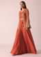 Orange Indo Fusion Jacket Set With Sequin Work