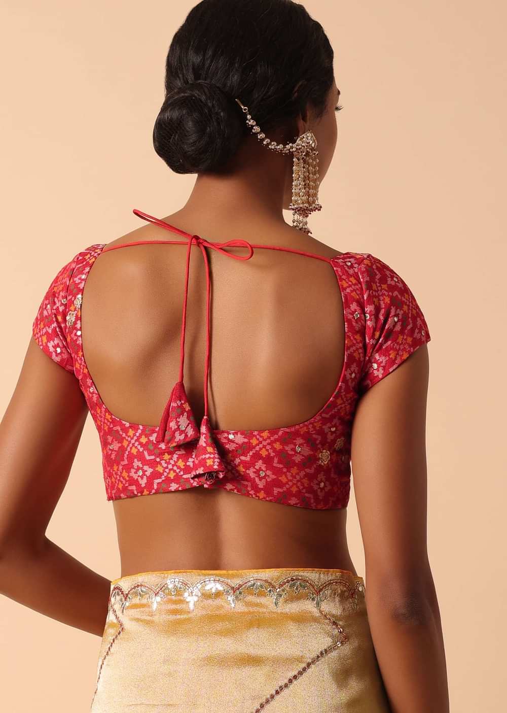 Orange Kora Silk Saree With Unstitched Blouse Fabric