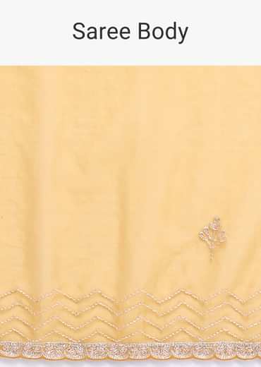 Orange Organza Saree With Unstitched Blouse