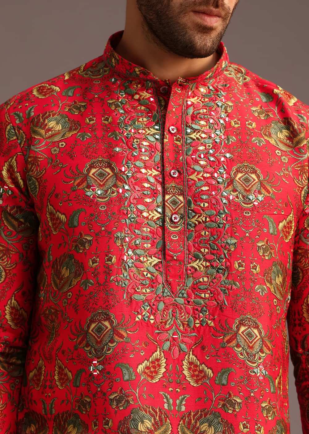 Orange Raw Silk Kurta Wth Pant