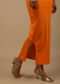 Orange Shapewear Saree Petticoat In Cotton Lycra With Elastic Waistband And Slit