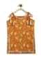 Kalki Girls Orange Sharara Suit In Cotton With A Straight Cut Mango Print Strappy Kurti By Tiber Taber