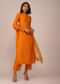 Orange Suit Set In Art Silk Adorned With Tassels