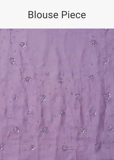 Lavender Purple Ombre Sequins Saree With An Embellished Border
