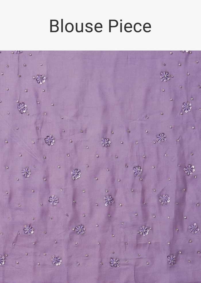 Lavender Purple Ombre Sequins Saree With An Embellished Border