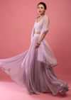 Lavender Purple Lehenga In Georgette With Fully Embroidered Blouse And Organza Dupatta