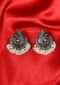 Oxidized peacock motif earring  with bunch moti drops only on Kalki