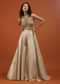 Gold Toned Palazzo Top In With Attached Cape - NOOR 2022