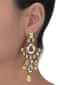 Green And Red Mina Work Danglers With Kundan And Pearl In Round And Tear Drop Shape Online - Kalki Fashion