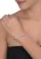 Rose Gold Plated Bracelet With Geometric Shaped Crystals And Stones Online - Kalki Fashion