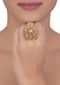 Floral Pattern Round Ring Embellished With Round And Oval Crystals Online - Kalki Fashion