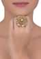 Gold plated carved round ring embellished with kundan and crystals only on Kalki