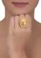 Gold Plated Ring With Self Embossed Leaves And Floral Pattern Online - Kalki Fashion