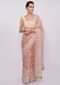 Parasel peach organza saree in thread embroidery and butti only on Kalki