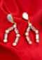 Party Wear Drop Earring Adorn With Mother Of Pearls And Crystal Beads Online - Kalki Fashion
