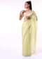 Pastel Yellow Saree In Organza With Mirror Embroidered Scallop Border Along With Cut Dana Accents Online - Kalki Fashion