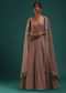 Pastel Pink Anarkali In Georgette With Sequins Work