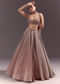 Peach Gold Embroidered Circular Lehenga Dupatta Set