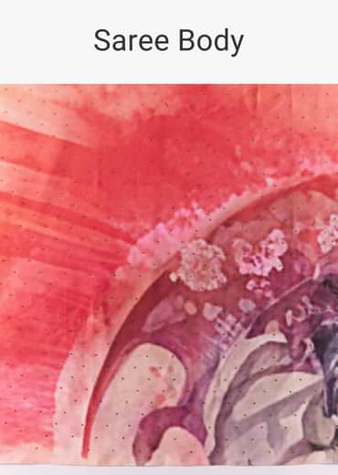 Peach Printed Saree with Blouse Fabric