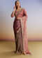 Peach Shaded Tissue Saree With Heavy Embroidered Blouse