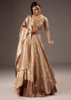 Peach Silk Bridesmaid Lehenga With Embroidered Tassel Blouse And Dupatta