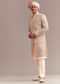 Peach Silk Sherwani For Groom With Zardosi And Sequins Embroidery