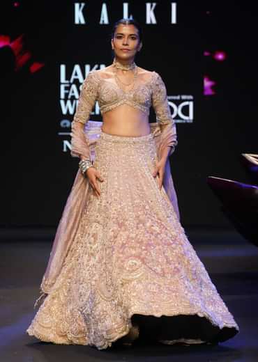 Peach Chanderi Brocade Embroidered Bridal Lehenga With Two Dupattas