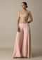 Peach Choli Indowestern Suit With Exquisite Mirror Work