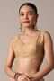 Peach Cotton Chanderi Saree With Zari Floral Motifs And Unstitched Blouse Piece