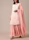 Peach Hand Embroidered Kurta Sharara Set