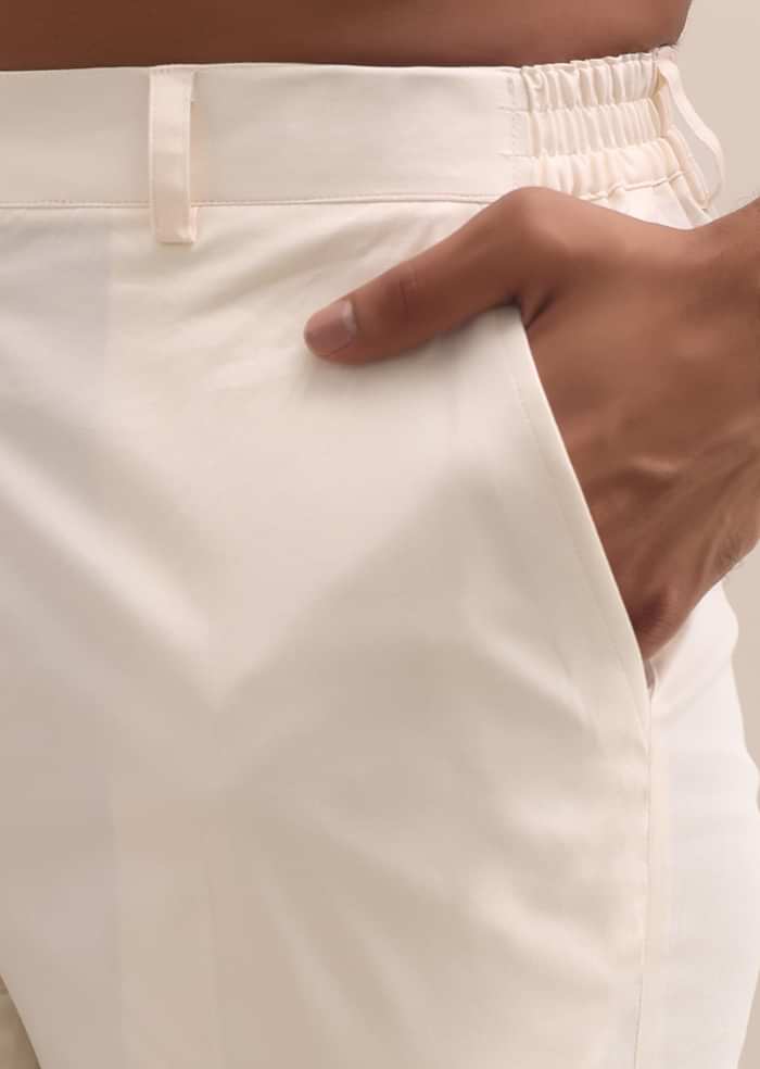 Peach Lucknowi Sherwani In Silk For Men