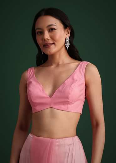 Pink Net Embroidered Saree With Cudtana And Sequin Work