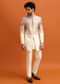Peach Ombre Indowestern Set With Foil Work For Men