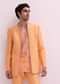 Peach Ombre Pintuck Laced Bandhgala With Kurta And Pants