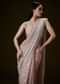 Peach Ombre Pre Drape Saree With Off Shoulder Boat Neck Blouse