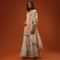 Peach Pink Zari & Sequins Embroidered Kurti Palazzo Set In Tussar