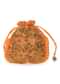 Peach potli bag beautified in gotta patti embroidered work only on Kalki