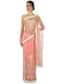 Peach saree in net with floral jaal motif embroidery only on Kalki