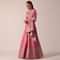 Peach Silk Anarkali Set With Sequin Work