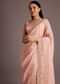 Peach Tissue Saree With Mirror Embroidered Border
