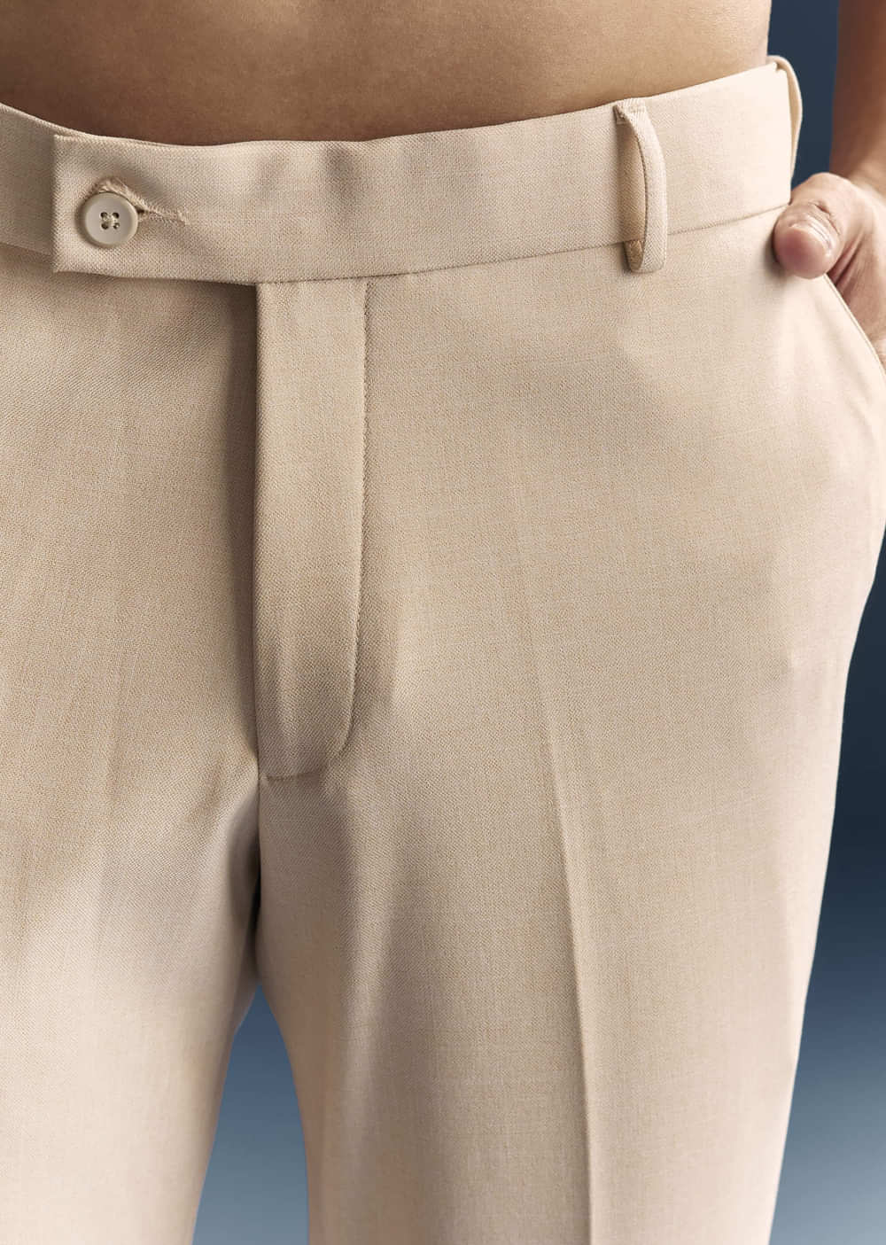 Peach Viscose Jodhpuri Suit For Men With Hand Embroidery