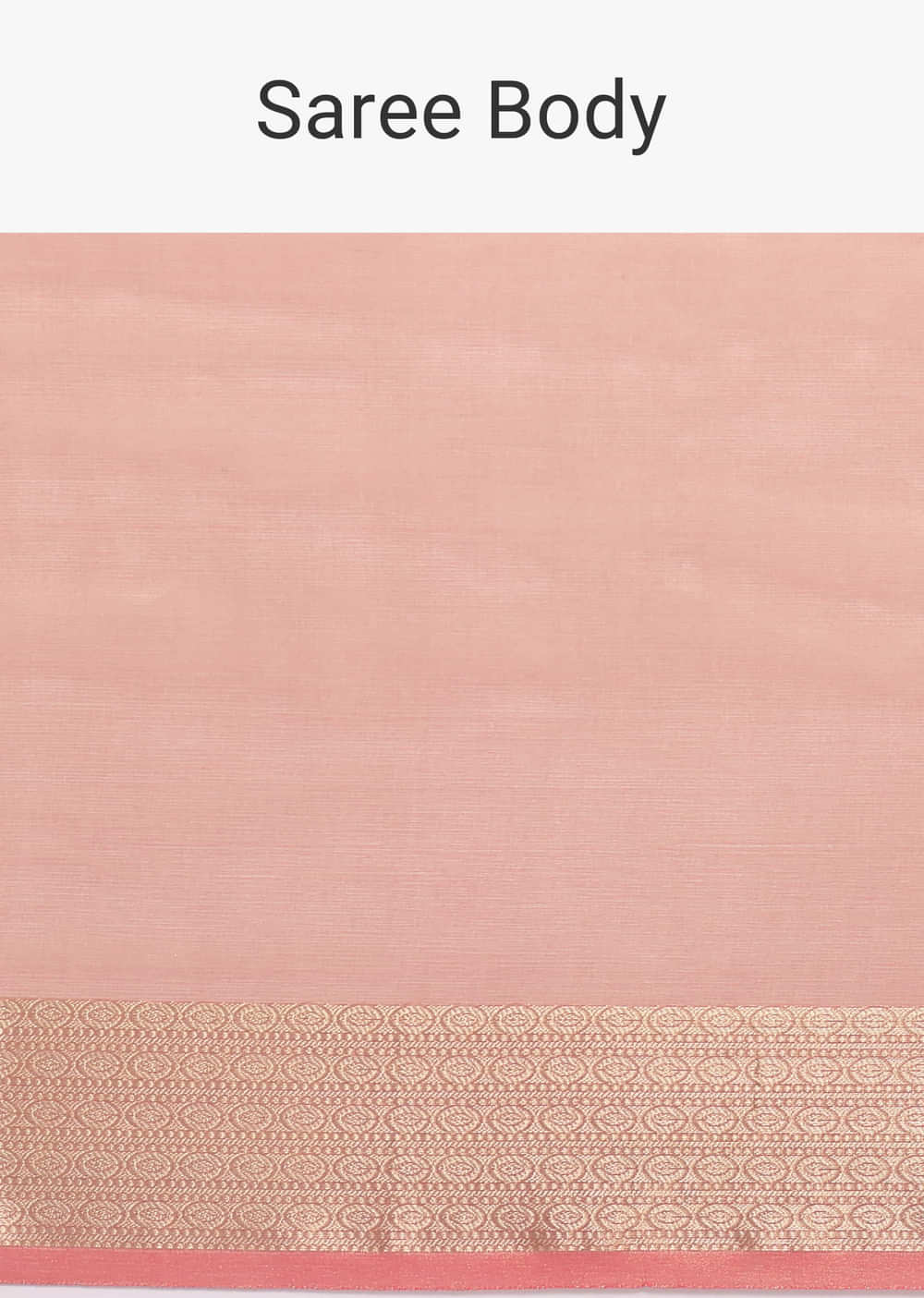 Peach Zari Woven Chanderi Saree With Unstitched Blouse
