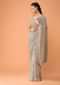 Peachy Beige Half And Half Saree In Crepe With Sequins Embellished Floral Motifs And Sequins Lycra Pallu Online - Kalki Fashion