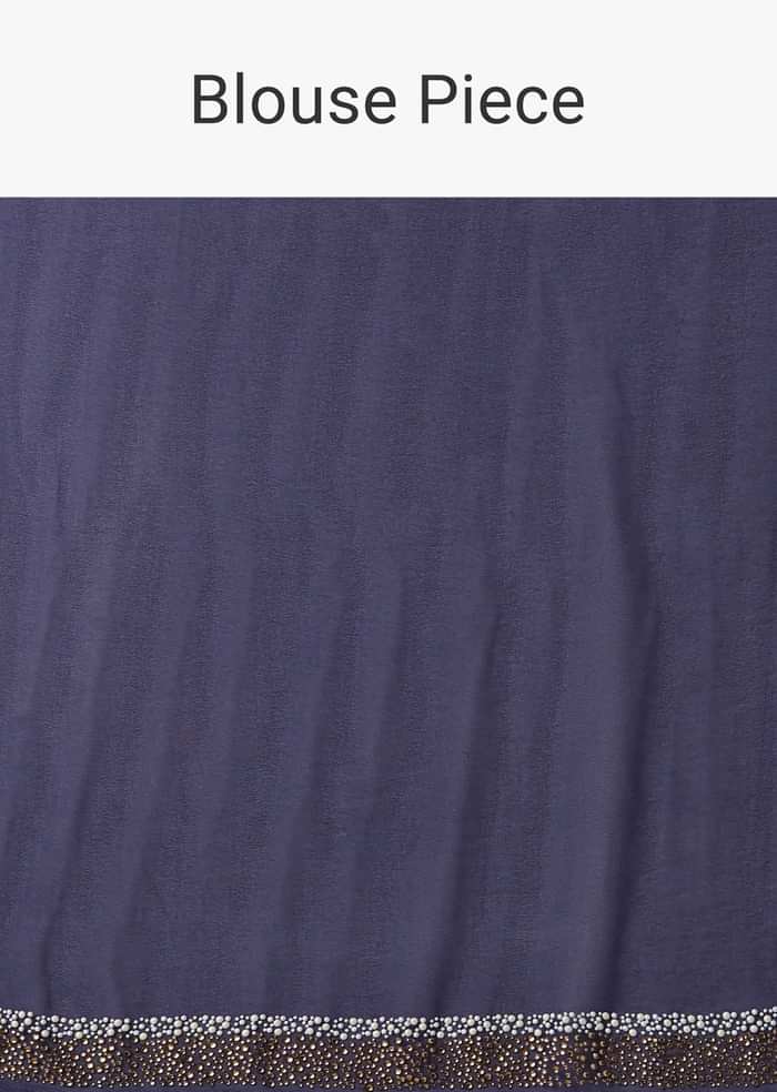 Persian Blue Sequins Saree With An Embellished Border