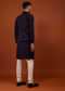 Navy Blue Embroidered Cotton Silk Bandi Jacket Set