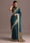 Peacock Blue Dola Silk Bandhani Saree With Meenakari Border Pallu And Unstitched Blouse