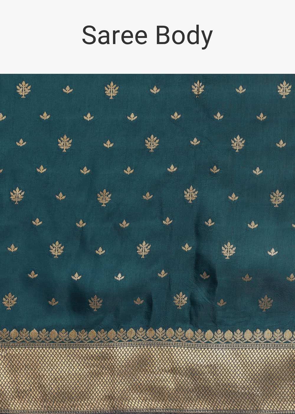 Peacock Blue Dola Silk Bandhani Saree With Meenakari Border Pallu And Unstitched Blouse
